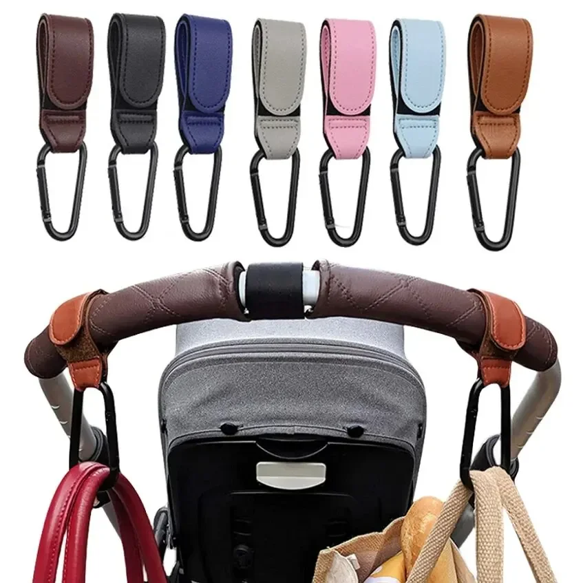 Travel Accessories For 1 Year Old - 2Pcs Leather Cart Hooks Baby Stroller