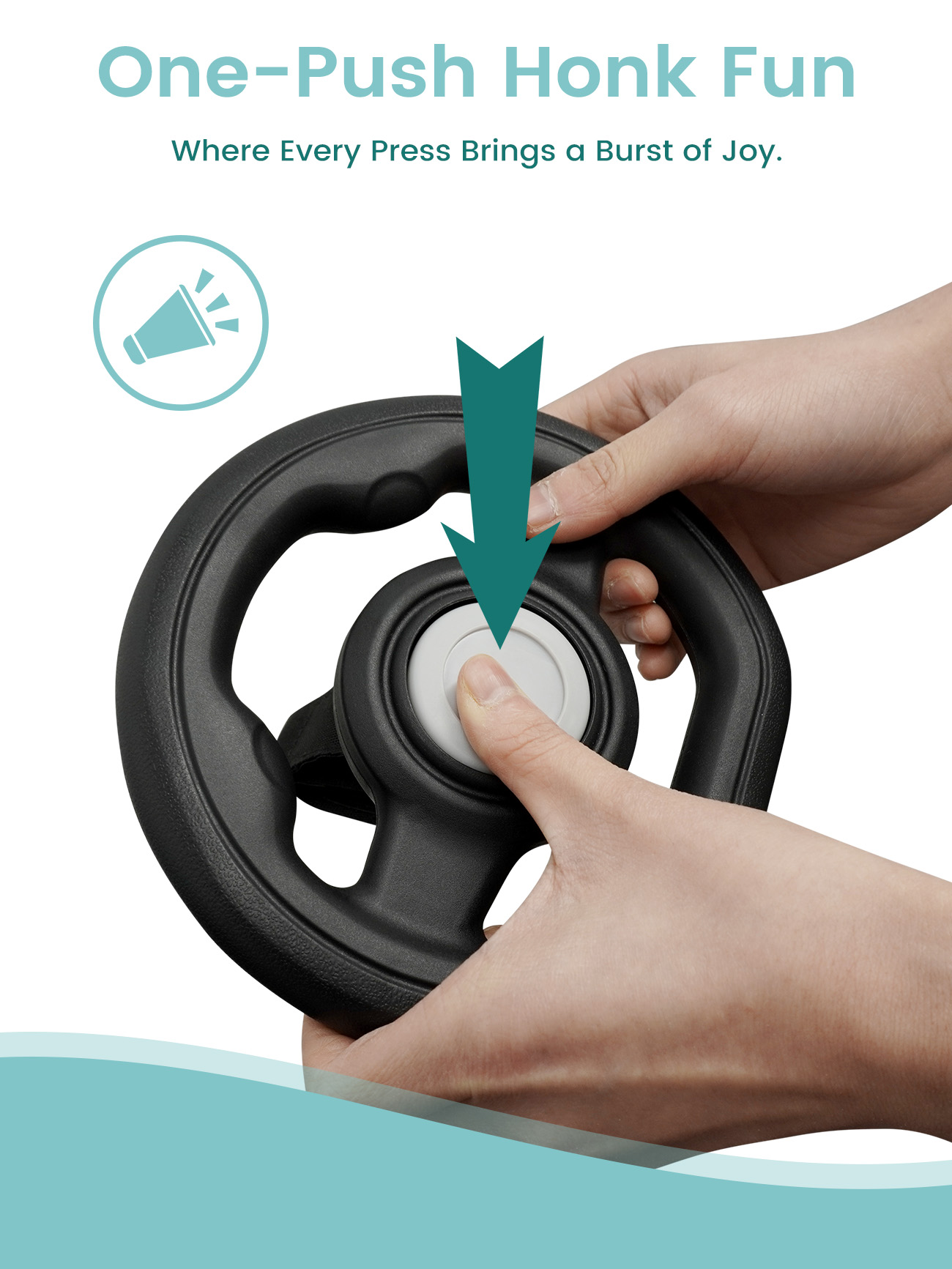 Travel Accessories For 1 Year Old - Stroller Steering Wheel Accessory with Honking