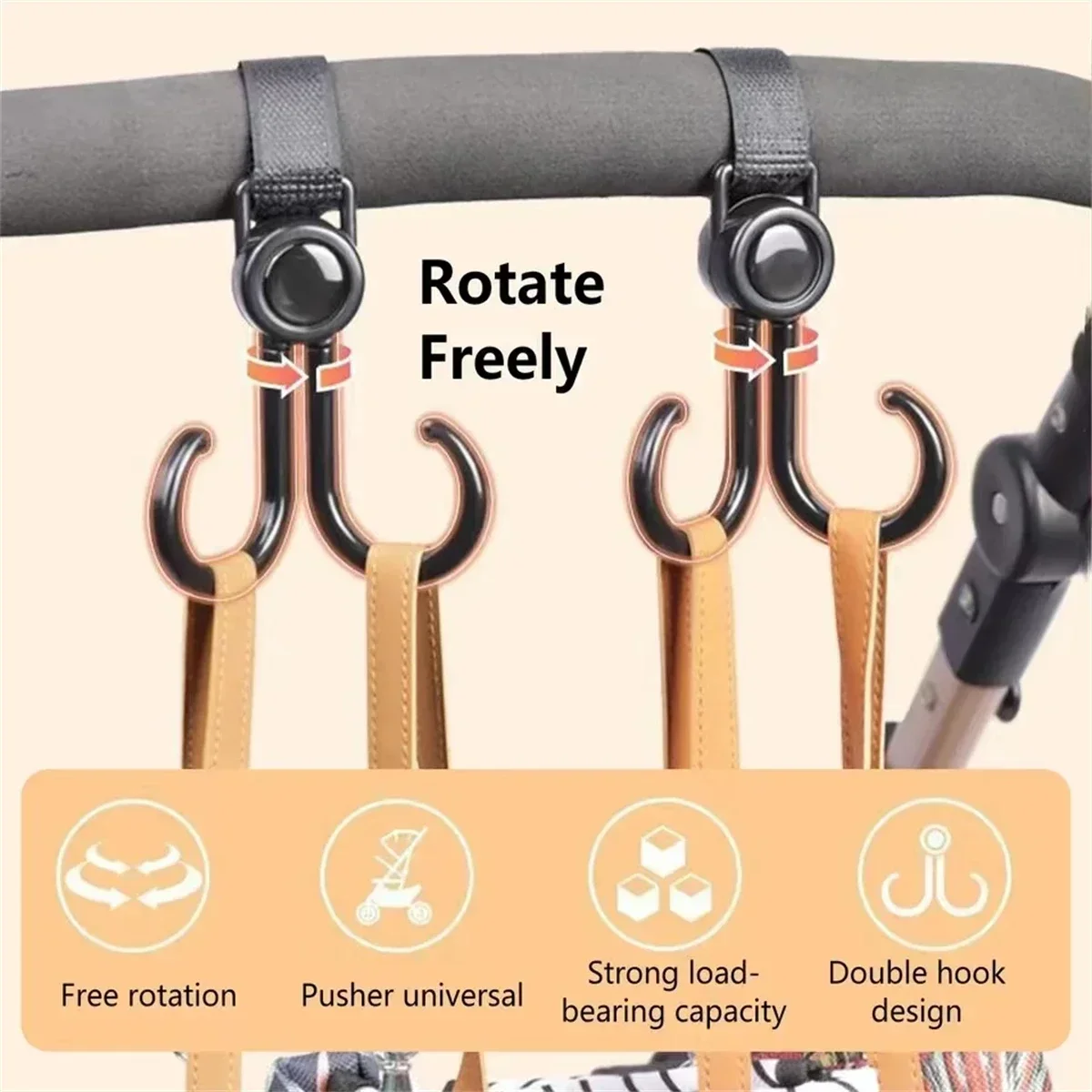 Rotatable Double Hooks Baby St - Travel Accessories For 1 Year Old ulasan dan harga