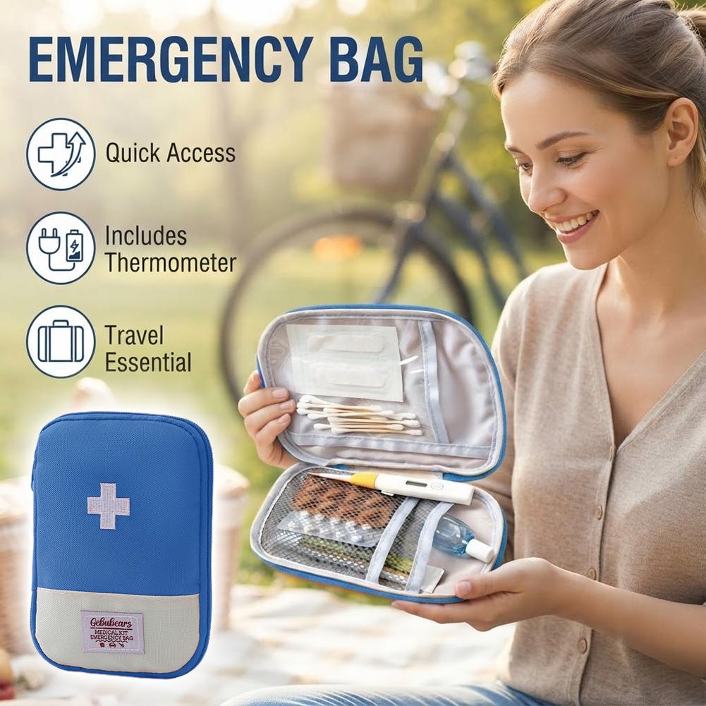 Travel Medicine Bag Pill Stora - First Aid Travel Kit ulasan dan harga
