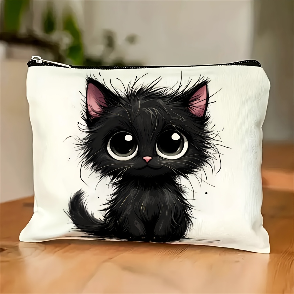 A Cute cat print cosmetic bag  - Travel Accessories Jewelry ulasan dan harga