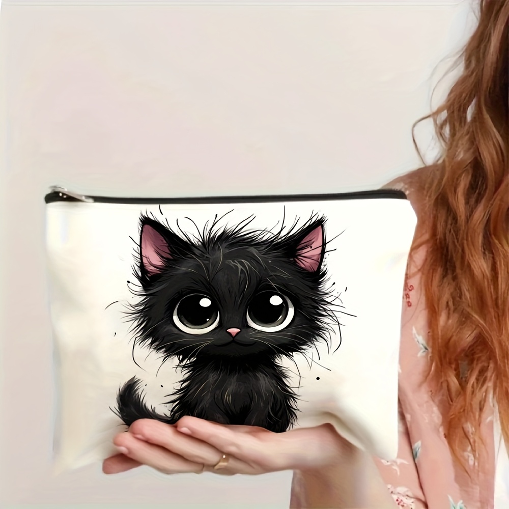 A Cute cat print cosmetic bag  - Travel Accessories Jewelry ulasan dan harga