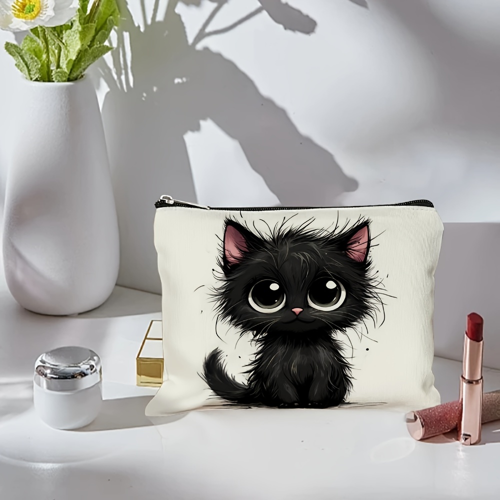 A Cute cat print cosmetic bag  - Travel Accessories Jewelry ulasan dan harga