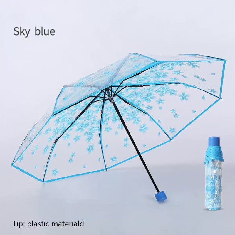 Portable Transparent Sakura Cl - Travel Umbrella Compact ulasan dan harga
