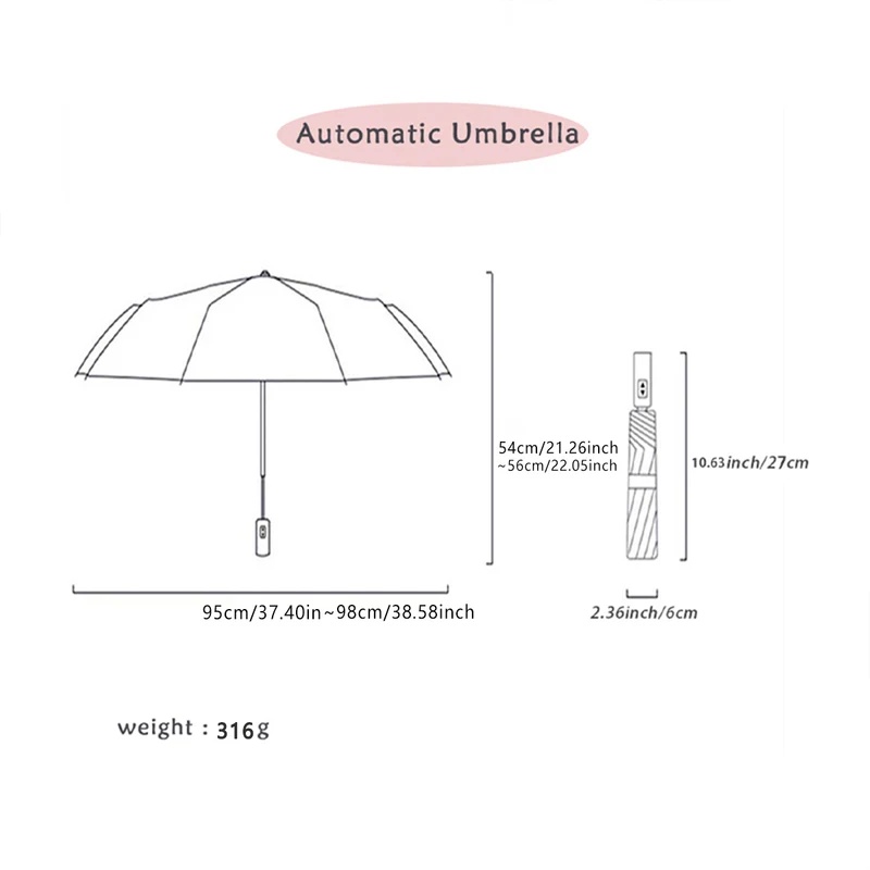 8‑Ribs Automatic Foldable Busi - Travel Umbrella Compact ulasan dan harga