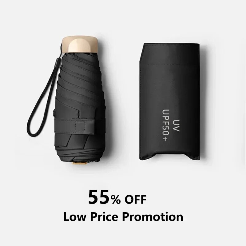 1Pc 55% Off Mini Sun Umbrella  - Travel Umbrella Compact ulasan dan harga