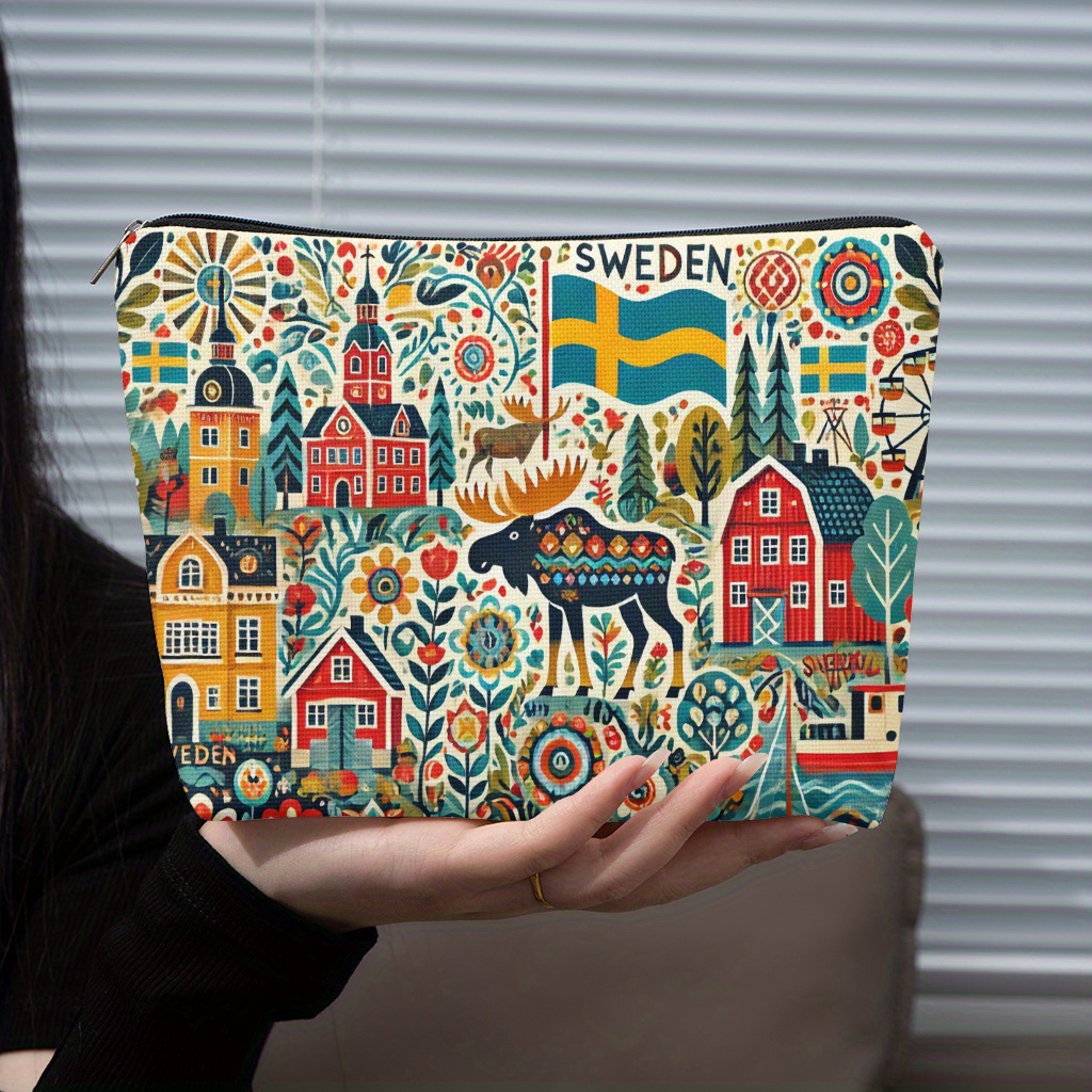 A Sweden themed makeup bag - w - Travel Accessories Jewelry ulasan dan harga