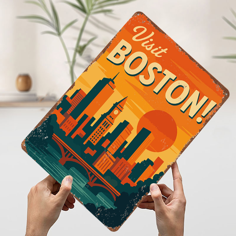 Boston Vintage Travel Metal Po - Travel Accessories For Europe ulasan dan harga