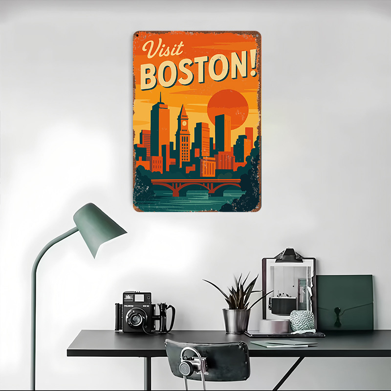 Boston Vintage Travel Metal Po - Travel Accessories For Europe ulasan dan harga